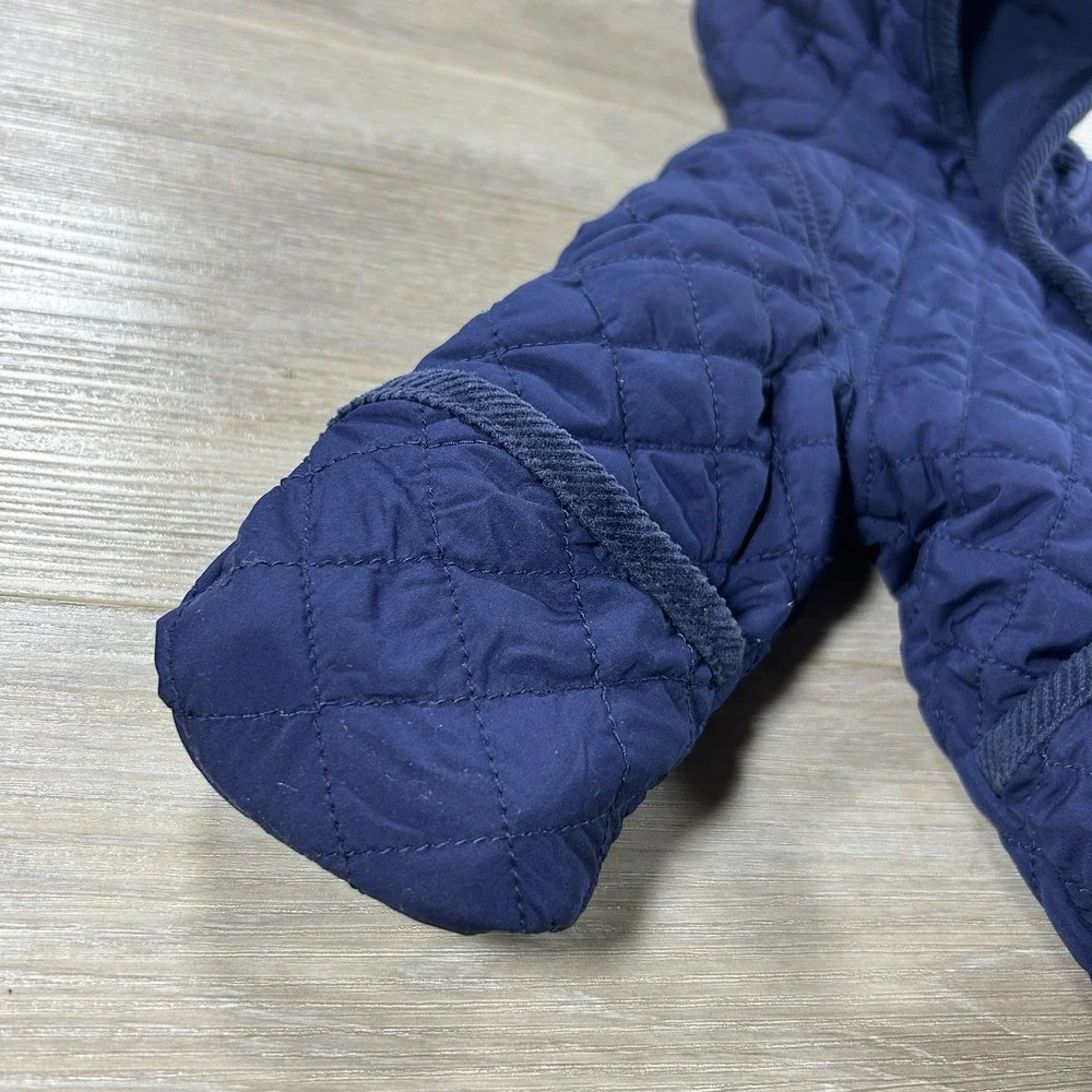 Ralph Lauren 6M‎ Navy Blue Quilted Baby Bunting Snow Suit Winter Baby Designer